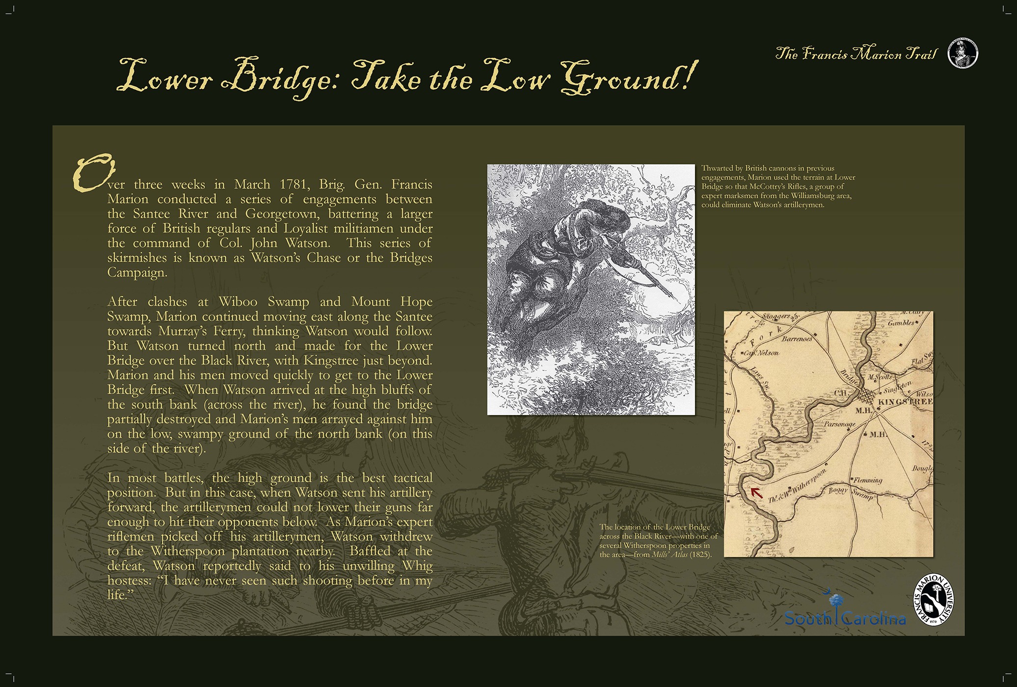 Battle of Lower Bridge Battle of Lower Bridge on the Pee Dee Tour